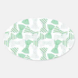 Design-BOWTIES für grüne und blaue Krawatte Ovaler Aufkleber