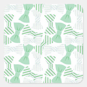 Design-BOWTIES für grüne und blaue Krawatte Quadratischer Aufkleber