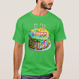 Design Brithday Kuchen Farben Design Männer T - Sh T-Shirt