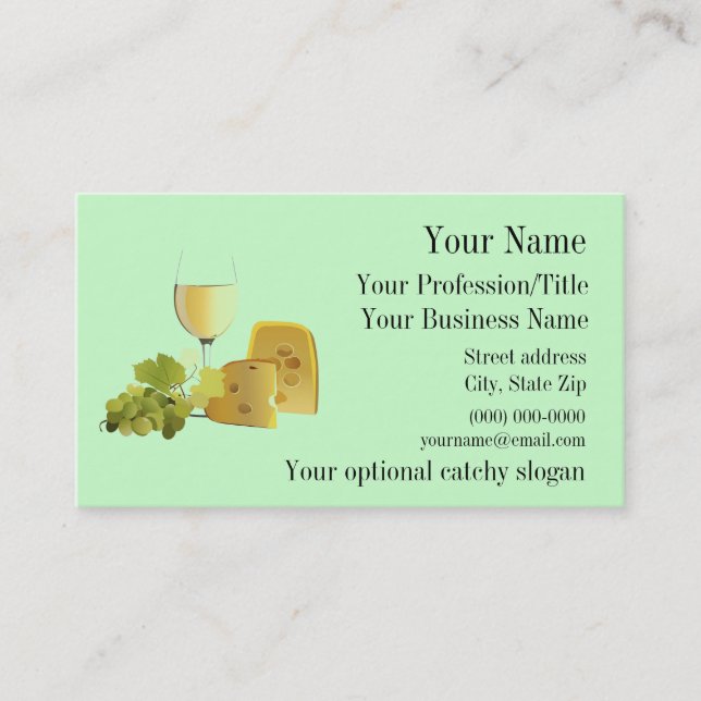 Design Business Card Wein & Käse Visitenkarte (Vorderseite)