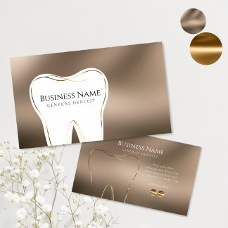 Design Carte de visite Dental Beige & Or