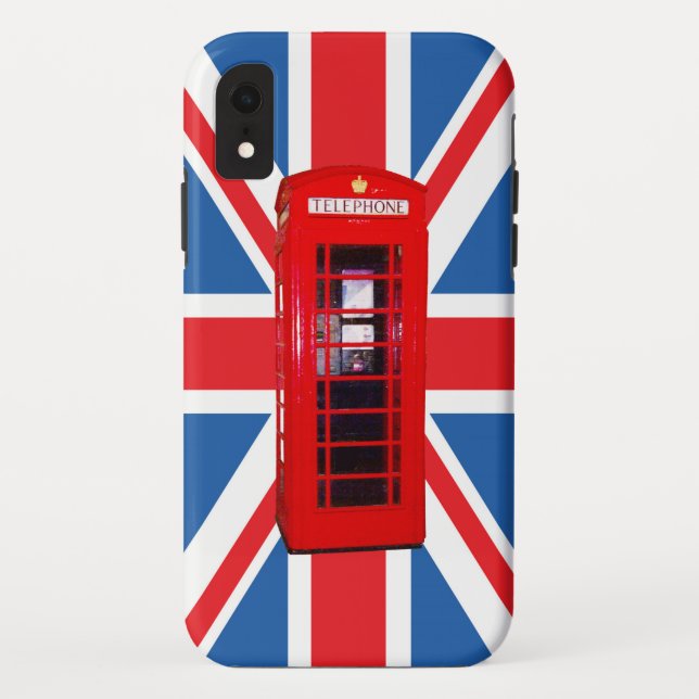 Design-Case-Mate für Unions-Jack/Flag & Red-Phone- Case-Mate iPhone Hülle (Rückseite)