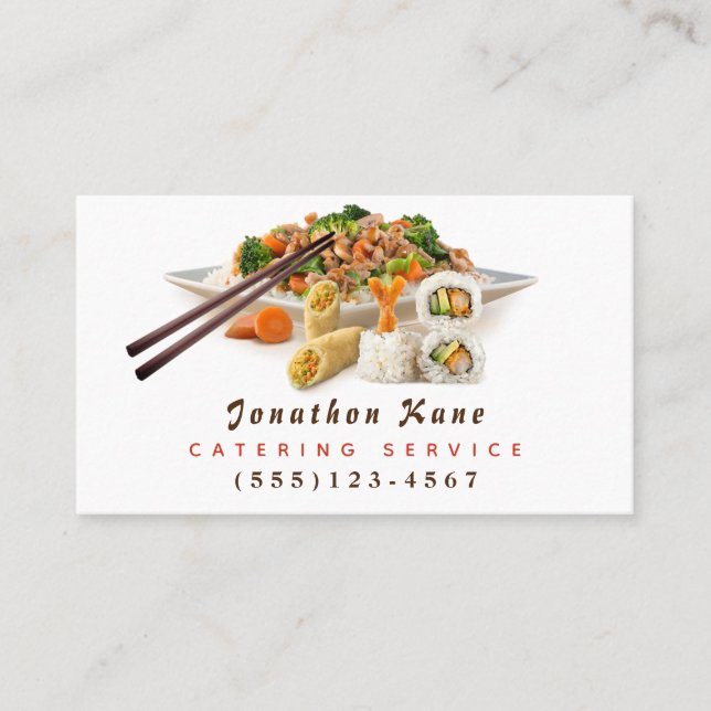 Design-Catering-Koch-Service für Lebensmittelplatt Visitenkarte (Vorderseite)