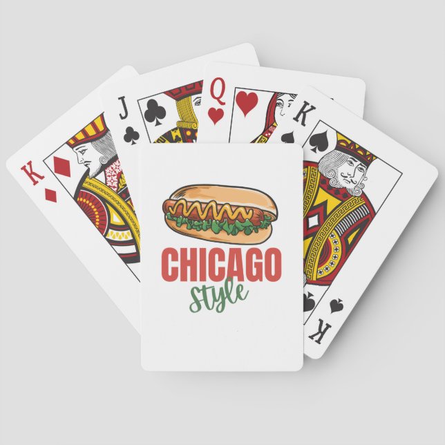 Design Chicago Style Best Hot Dog Geschenk anpasse Spielkarten (Rückseite)