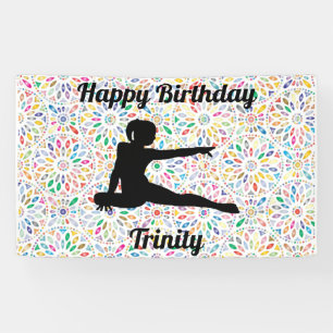 Design coloré Gymnastique Anniversaire Bannière