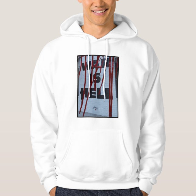 Design com Protesto Visual Urbano War is Hell  Hoodie (Vorderseite)