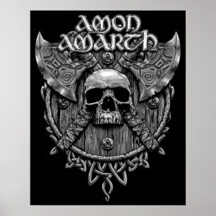 Design Cool von Amon Amarth Band Rock Gray Skull' Poster