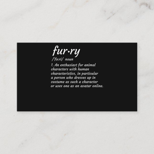Design-Cosplay für Furnier-Furries Visitenkarte (Vorderseite)