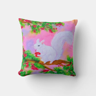 Design coussin d'écureuil blanc