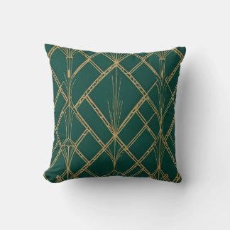 Design Coussin Emerald and Gold Art Déco