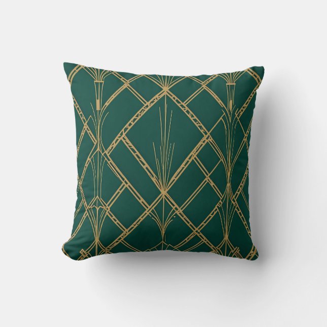 Design Coussin Emerald and Gold Art Déco (Recto)