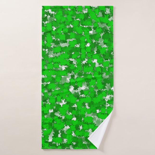 Design d'art Abstrait Foliage vert (Serviette de bain)