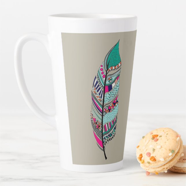 Design d'art au crayon Latte Mug (En situation)
