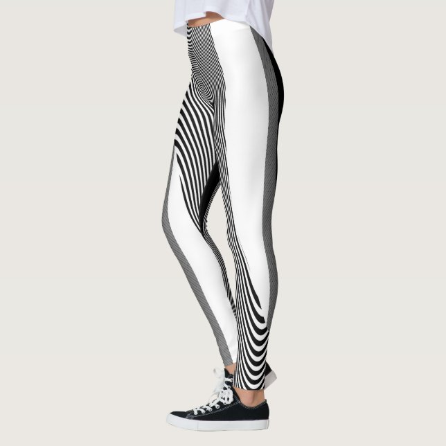 Design D'Art Op Noir Et Blanc, Leggings (Gauche)