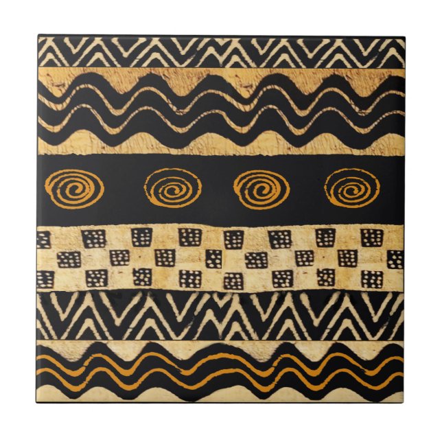 Design de carreaux tribus africains - Noir rouille (Devant)