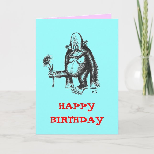 DESIGN DE CARTE DE JOYEUX ANNIVERSAIRE DE SINGE (Devant)