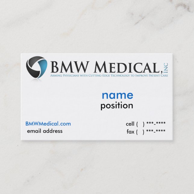 Design de carte Médicale de BMW (Devant)