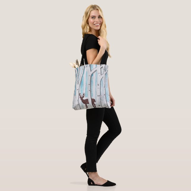 Design de cerfs d'hiver sur un Sac fourre-tout (Sur le modèle)
