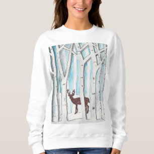 Design de cerfs d'hiver sur un Sweat - shirt à cap