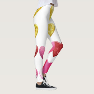 Design de coeur Leggings tout-sur-impression éléga