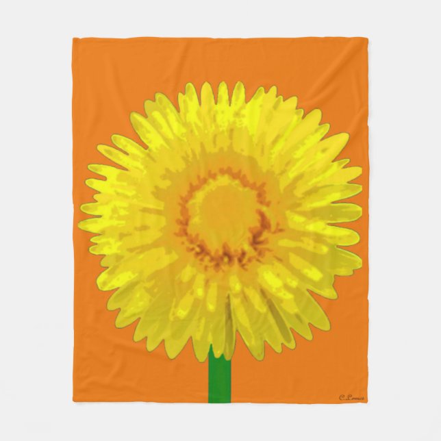 Design de couverture en toison "Sunshine Flower". (Devant)