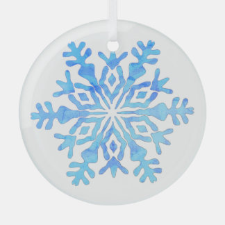 Design de flocon de neige bleu sur un ornement en 