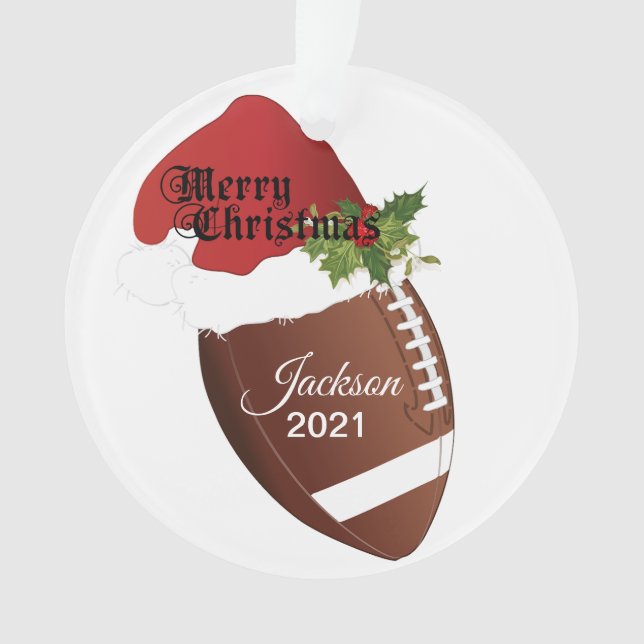 Design de football de Santa Hat | Nom DO-IT-YOURSE (devant)