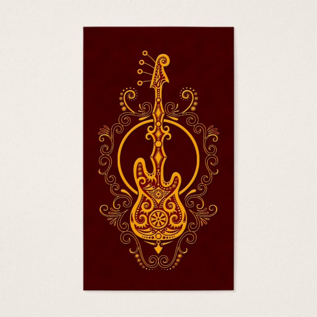 Design de guitare en or rouge complexe (Devant)