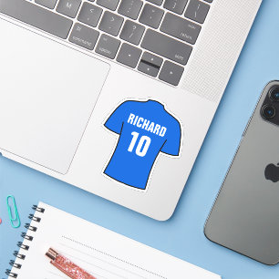 Design de maillot de football en bleu. autocollant