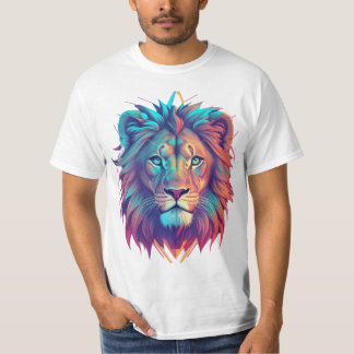 Design de T-shirt géométrique Lion cosmique