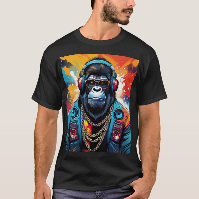 Design de T-shirt gorille fou (Devant)