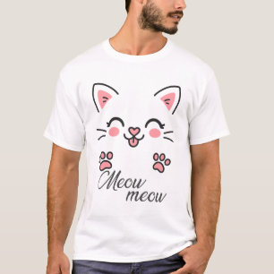 Design de t-shirt miow /design de t-shirt chat mig