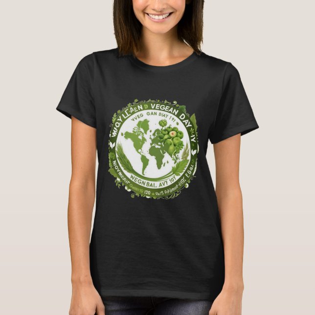 Design de T-shirt pour la Journée Mondiale du Véga (Devant)