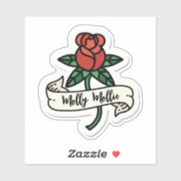 Design de tatouage rose rouge Sticker en vinyle co