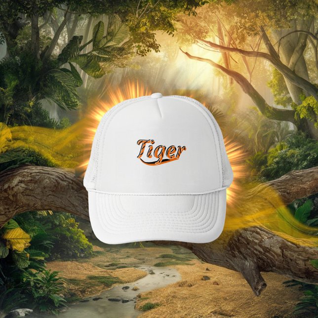 Design de tigre sur un casquette noir (Créateur téléchargé)