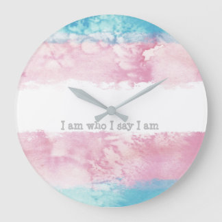 Design der Acryl-Wall-Uhr-Transgender-Flagge Große Wanduhr