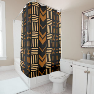 Design der afrikanischen Bogolan-Mud-Stoffdusche Duschvorhang