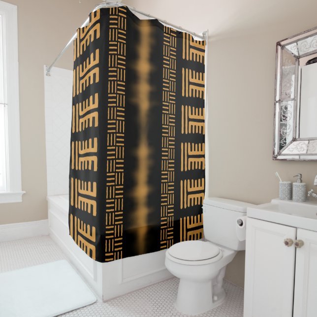 Design der afrikanischen Muscheldusche Duschvorhang (Beispiel)