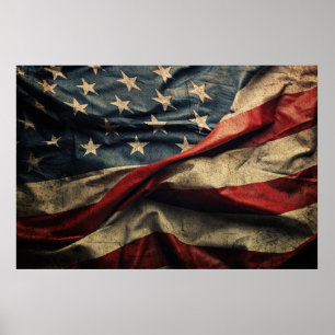 Design der amerikanischen Flag Waving Fabric Poster