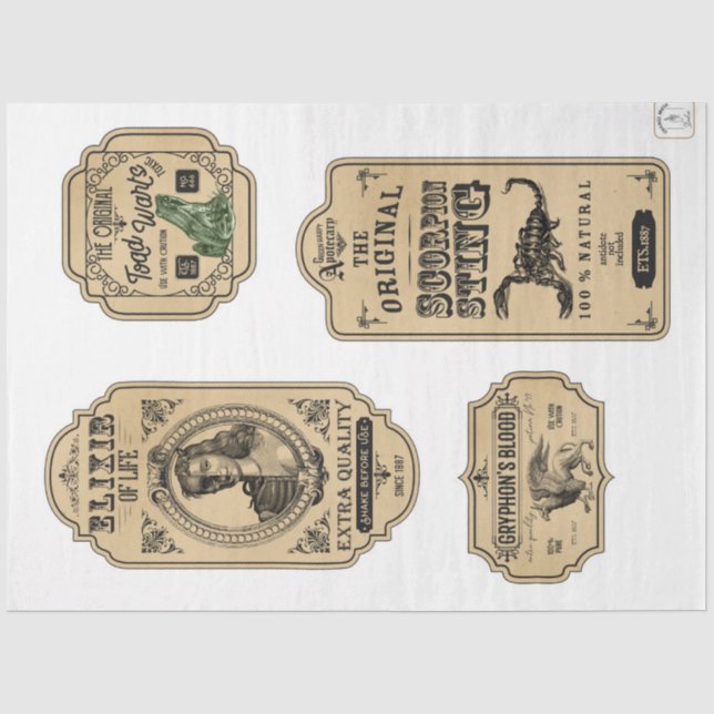 Design der Apotheke- und Potionsreihe 21 Seidenpapier (Vorderseite)
