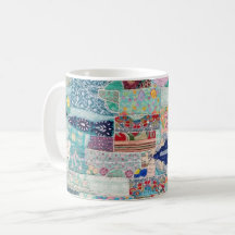 Design der Aqua- und Blue-Quilt-Tapisserie