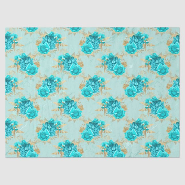 Design der Aqua- und Gold-Serie 7 Seidenpapier (Vorderseite)
