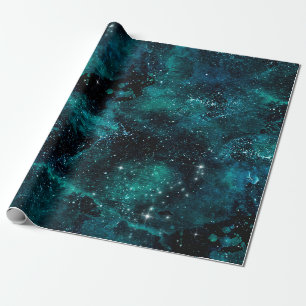 Design der Aquamarinen Galaxy-Serie 4 Geschenkpapier