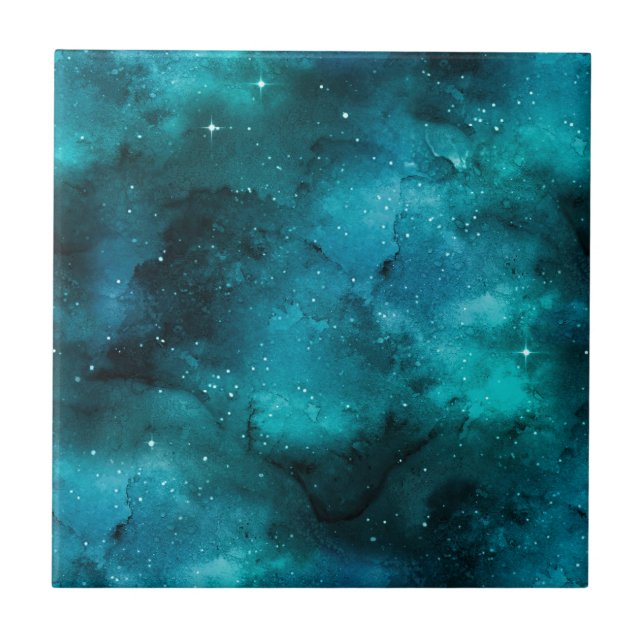 Design der Aquamarinen Galaxy-Serie 7 Fliese (Vorderseite)
