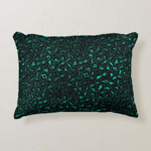 Design der Aquamarinen und Gold Leopard-Serie 4  Dekokissen