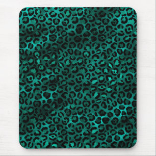 Design der aquamarinen und Gold Leopard-Serie 5 Mousepad
