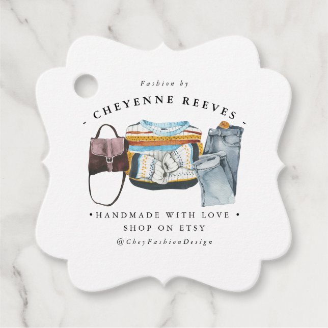 Design der Aquarellfarben | Business Hang Tag Geschenkanhänger (Vorderseite)