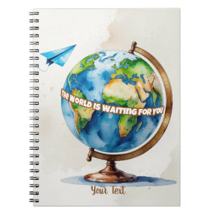 Design der Aquarellfarben und Papierflugzeuge Notizblock