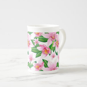 Design der Aquarellorchideen 12 Prozellantasse