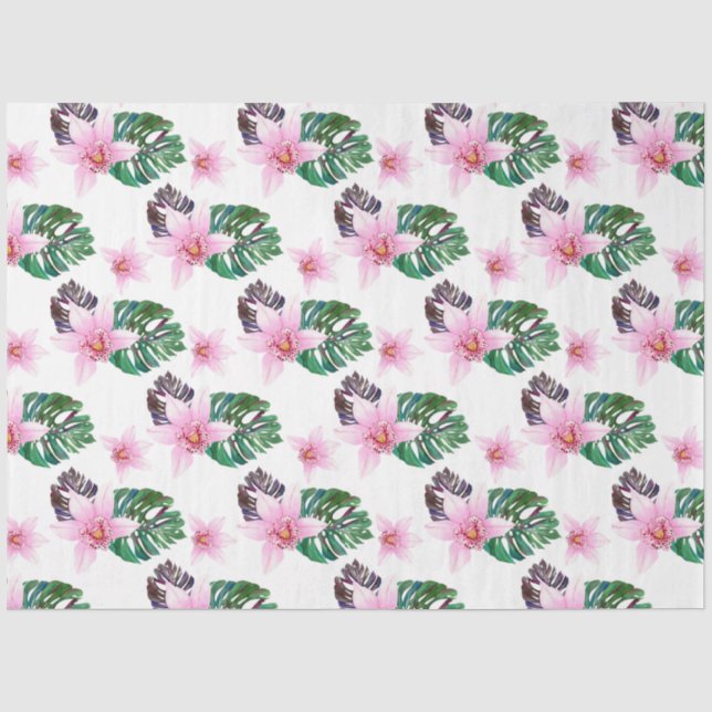 Design der Aquarellorchideen 22 Seidenpapier (Vorderseite)